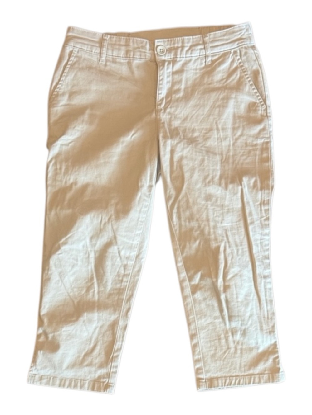 Beige Cropped Chino Pants Women’s Size 4P Petite Casual Work Khaki
